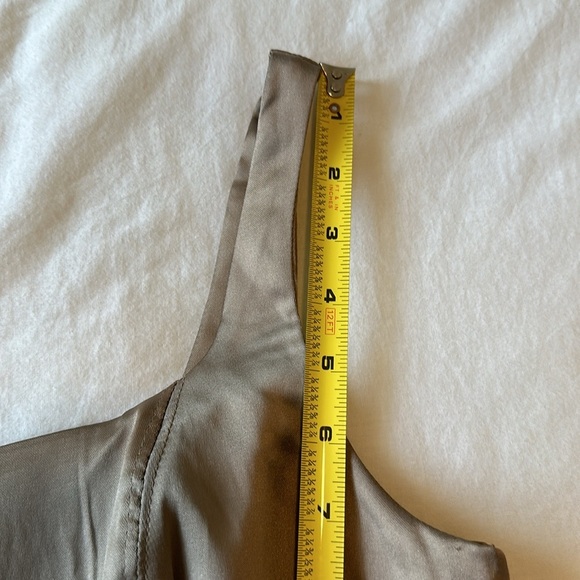 NWT House of Harlow 1960 Satin Corset Crop Top with Zip Up Back in Taupe Size M - Picture 8 of 11